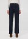High-waisted wide-leg blue denim jeans in pure cotton_1
