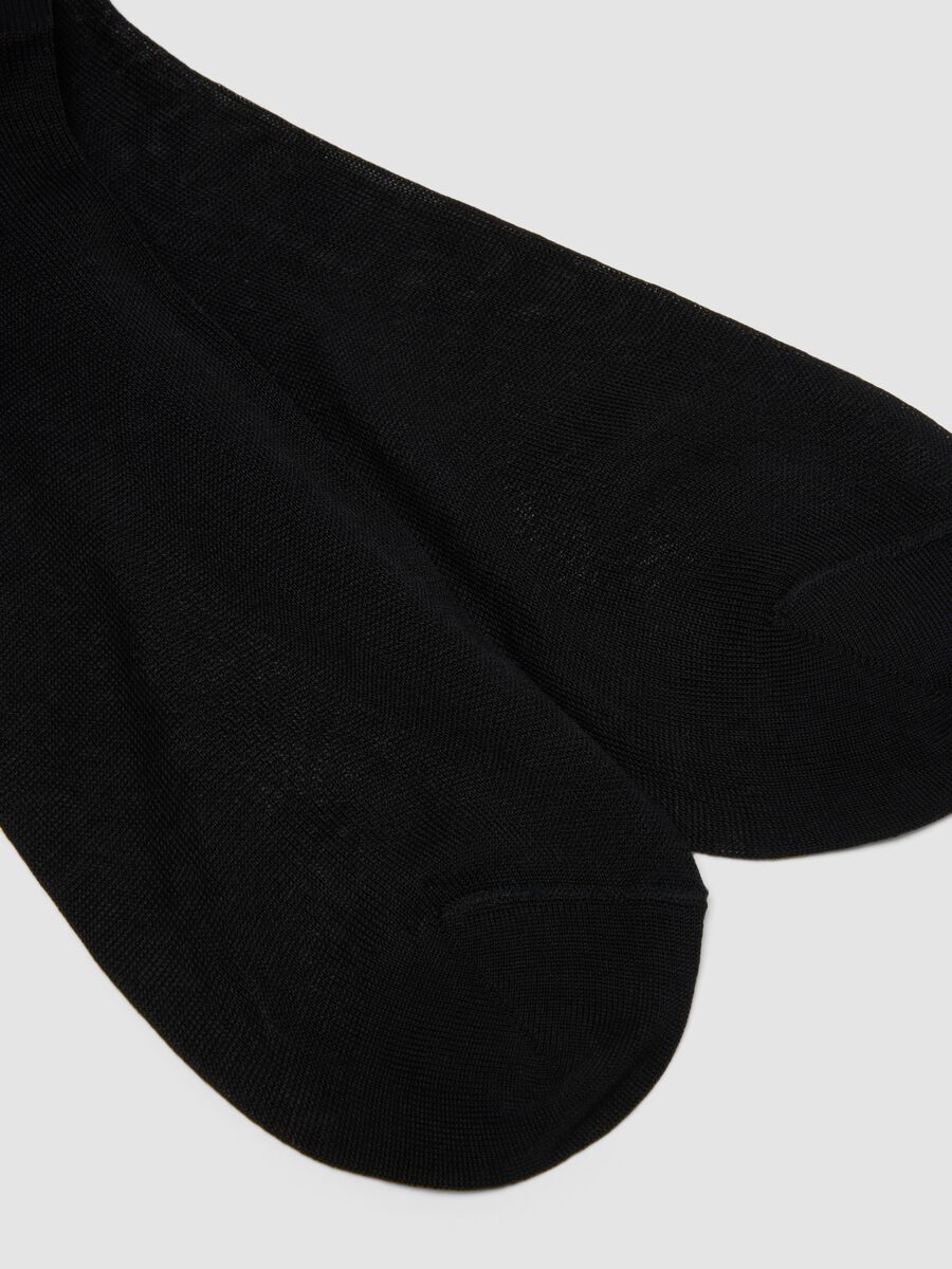 Kurze schwarze Socken aus reiner Baumwolle_1