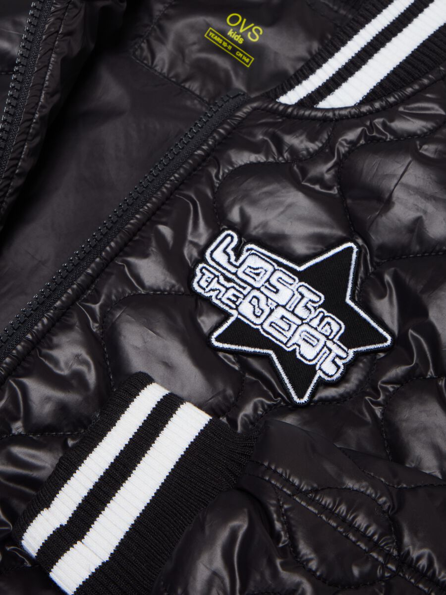 Ultralight bomber jacket with lettering patch_2