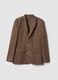 Brauner Slim-Fit-Blazer aus reinem Leinen_0