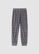 Grey m&eacute;lange checked regular-fit pyjama bottoms_0