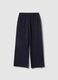 Blue stretch cotton trousers with regular fit_0