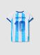 Kids&rsquo; Argentina striped T-shirt in white and sky blue, oversized fit_4