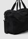 Black foldable travel bag with shoulder strap and zipped pockets_2