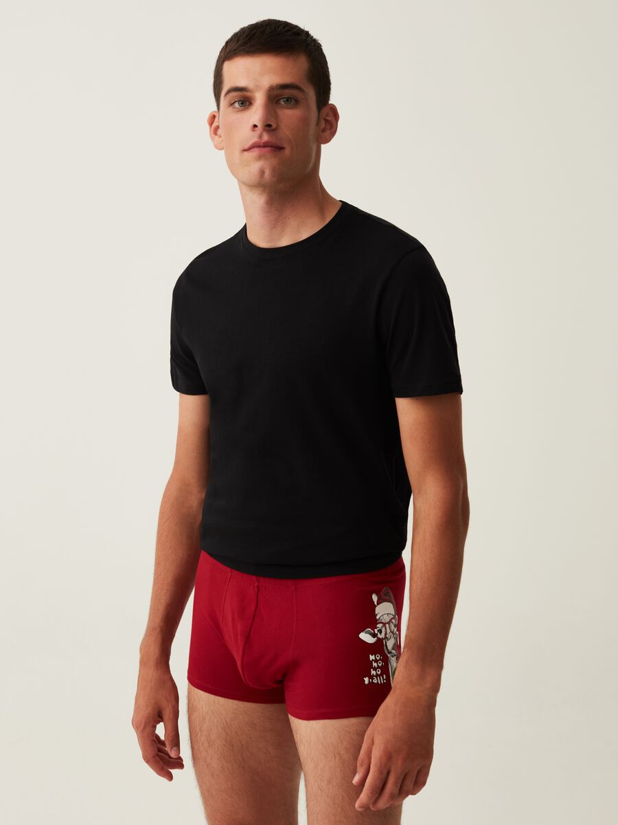 Cotton boxer shorts with Christmas print_0