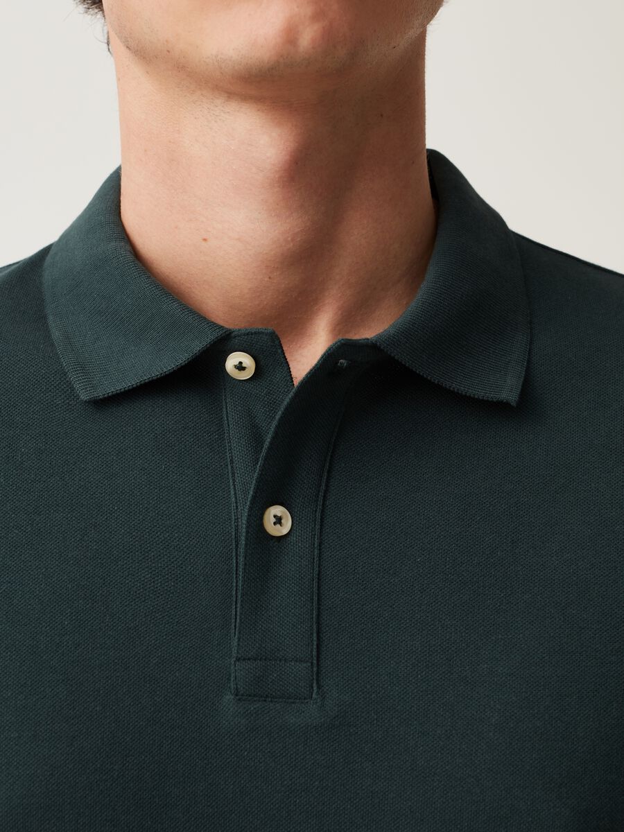 Long-sleeve polo shirt in cotton pique_2