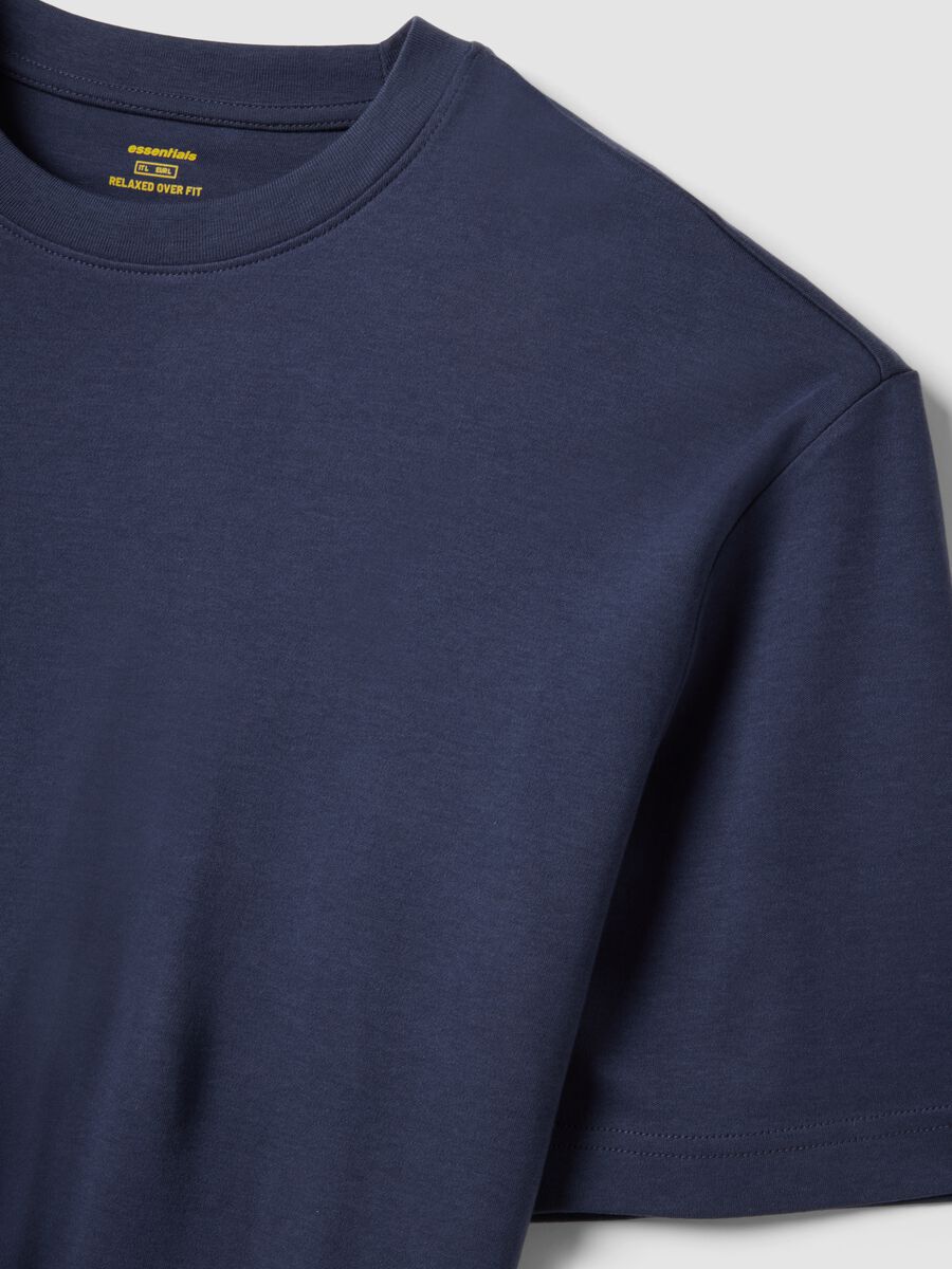 Blaues T-Shirt aus reiner Baumwolle mit kurzen &Auml;rmeln, Relaxed Fit_5