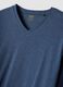 Blue V-neck pyjamas in pure organic cotton_1