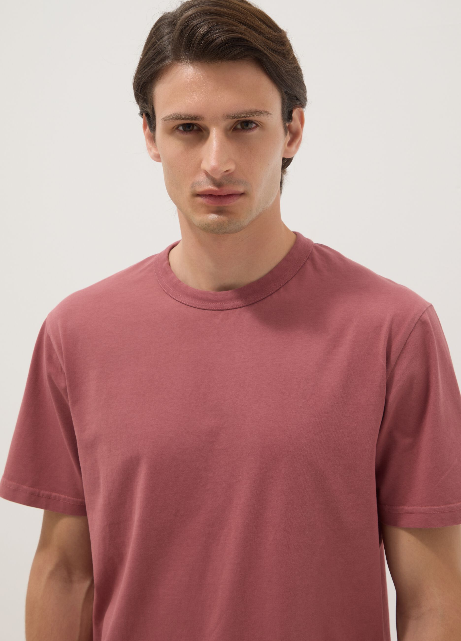Pink pure cotton relaxed-fit T-shirt