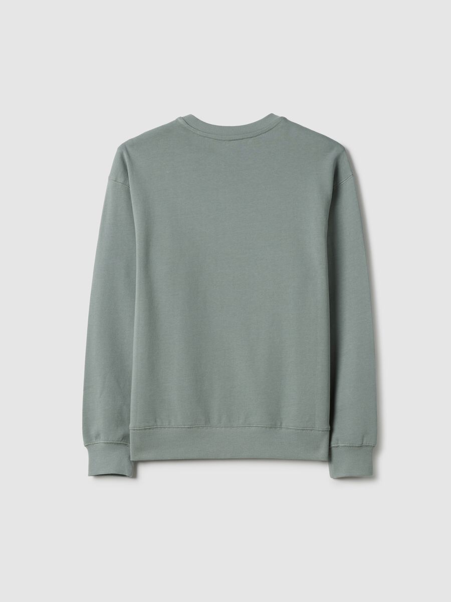 Over fit green pure cotton sweatshirt for boys with print_4