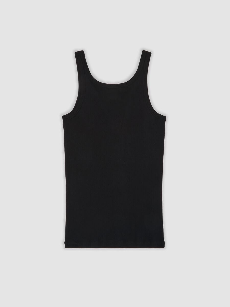 2er-Pack schwarze Tanktops aus reiner Bio-Baumwolle mit Rundhalsausschnitt_2