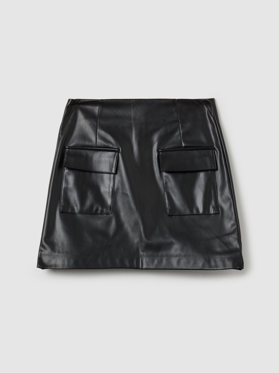 Glossy-effect miniskirt with pockets_4