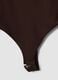 Body marrone in tessuto elasticizzato traspirante con scollo ampio ALTAVIA STUDIO_5