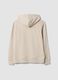 Sweatshirt bege em mistura de algod&atilde;o com decote redondo e capuz_2