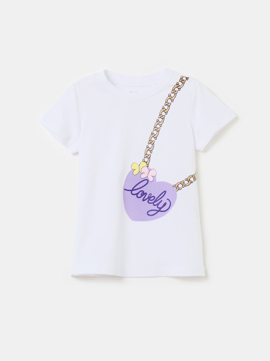 Camiseta con estampado y detalles purpurina_0