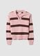 Pink striped viscose-blend polo-collar jumper, regular fit_0