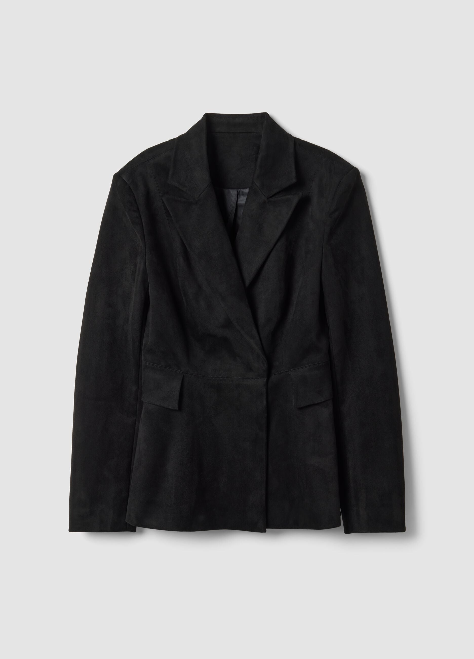 Black Faux Suede Blazer
