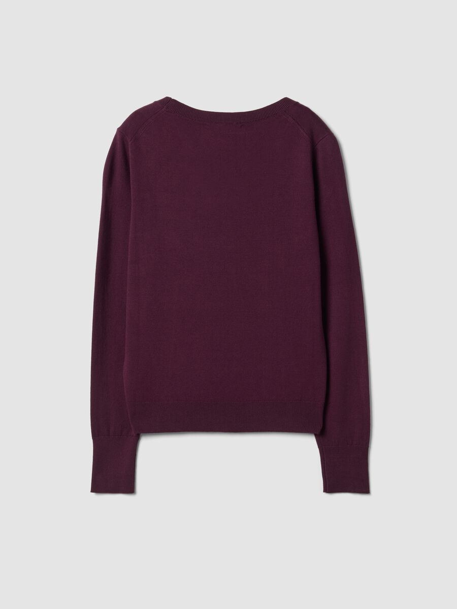 Maglia viola in misto viscosa a girocollo_6