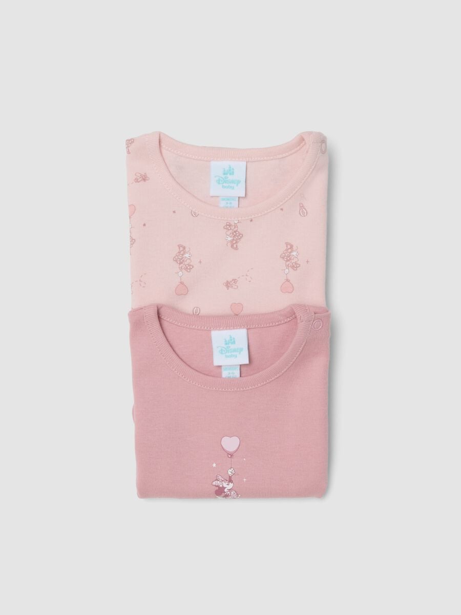 Bipack body rosa in puro cotone organico con stampa Minnie per neonata_2