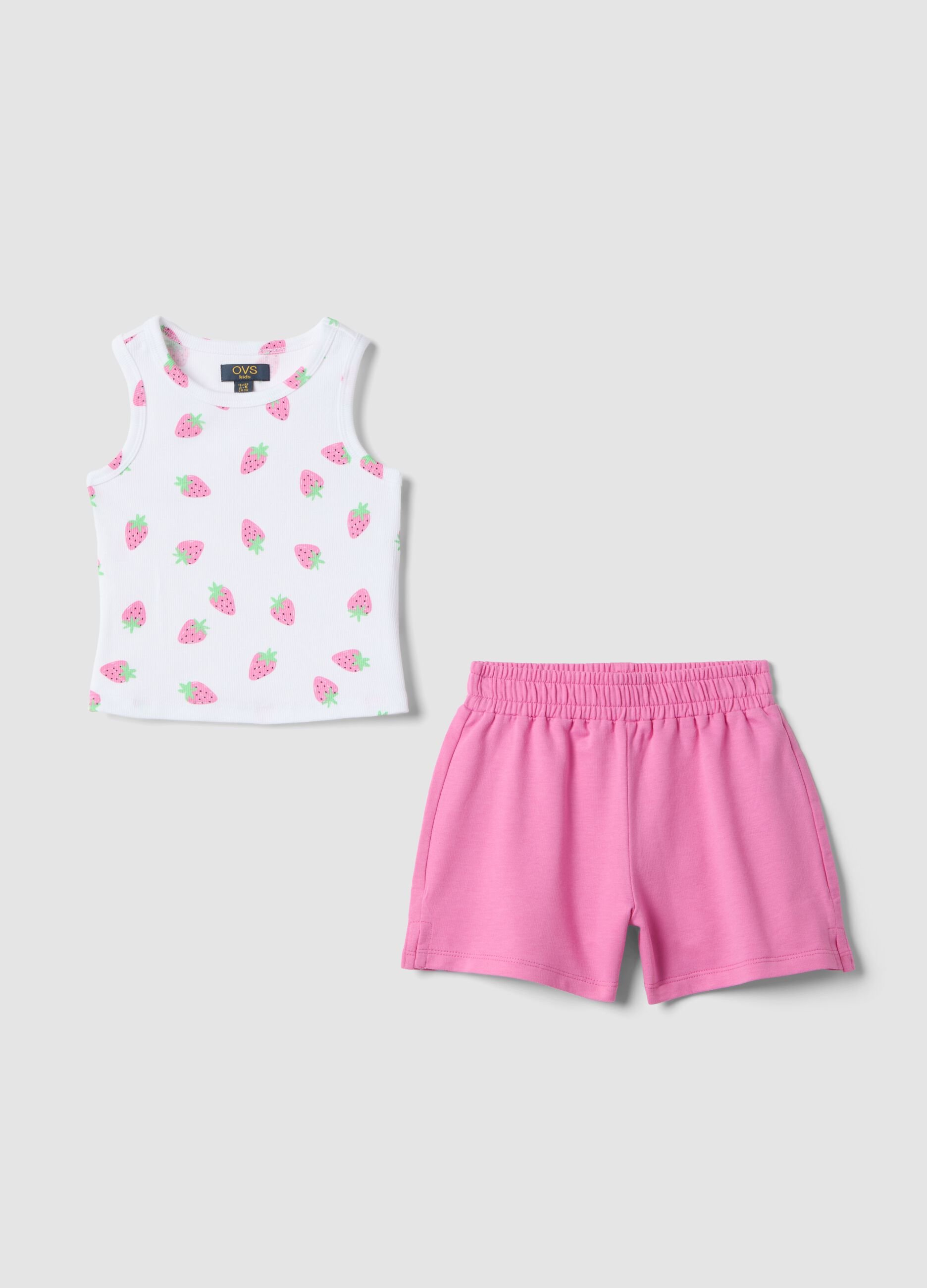 Multicoloured stretch cotton set for girls with regular fit