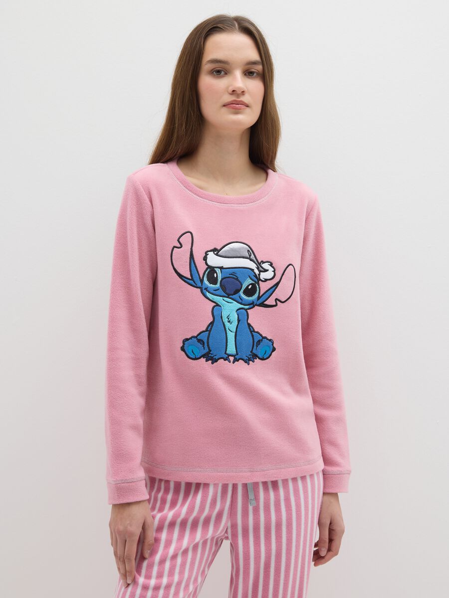 Pink striped regular fit pyjamas with Disney decoration_1