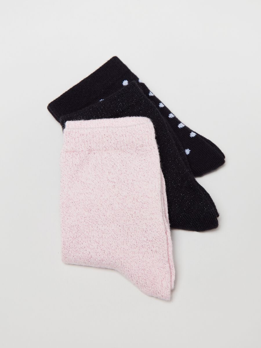 Three-pair pack stretch socks with lurex_2