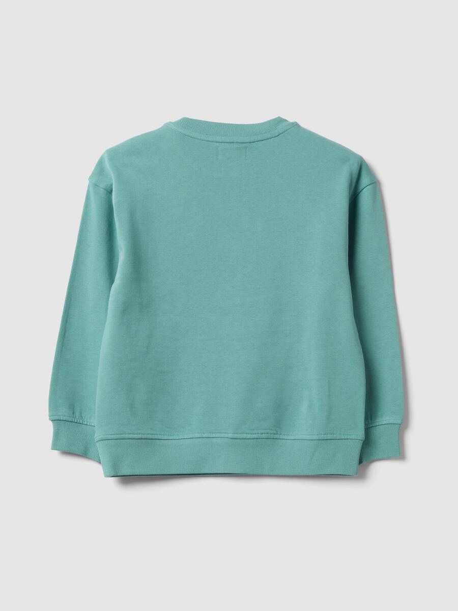 Blaue Oversize-Hoodie aus reiner Baumwolle mit Print und K&auml;ngurutasche f&uuml;r Jungen_1
