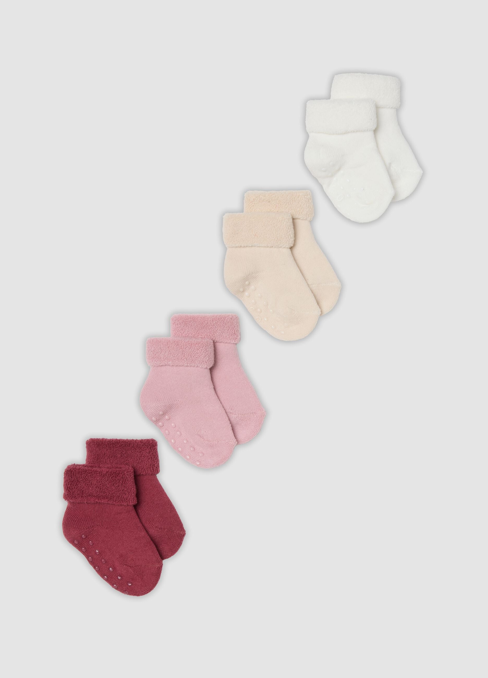 4er-Pack bunte kurze Socken aus Bio-Baumwollmix f&uuml;r Baby-M&auml;dchen
