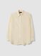 Camicia beige in pura seta con colletto classico regular fit_0