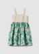 Pure cotton dress with crochet details and floral print_3