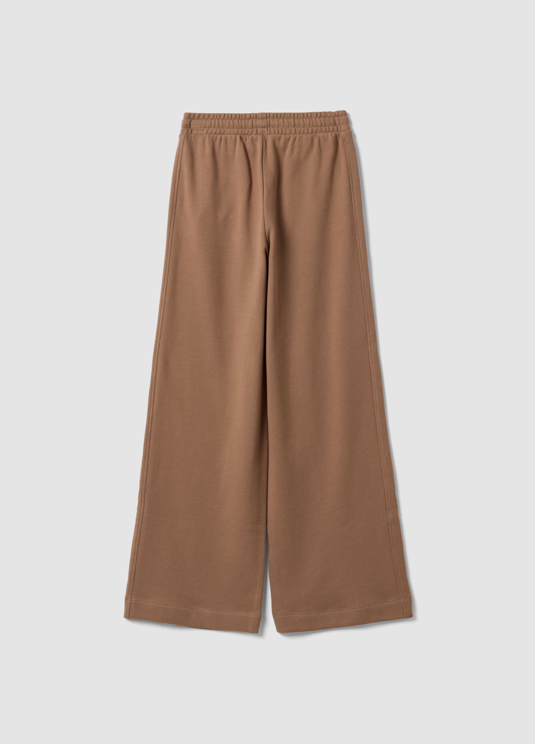 Pantaloni marroni culotte in puro cotone organico per ragazza