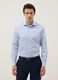 Light blue slim-fit striped cotton-blend shirt_0