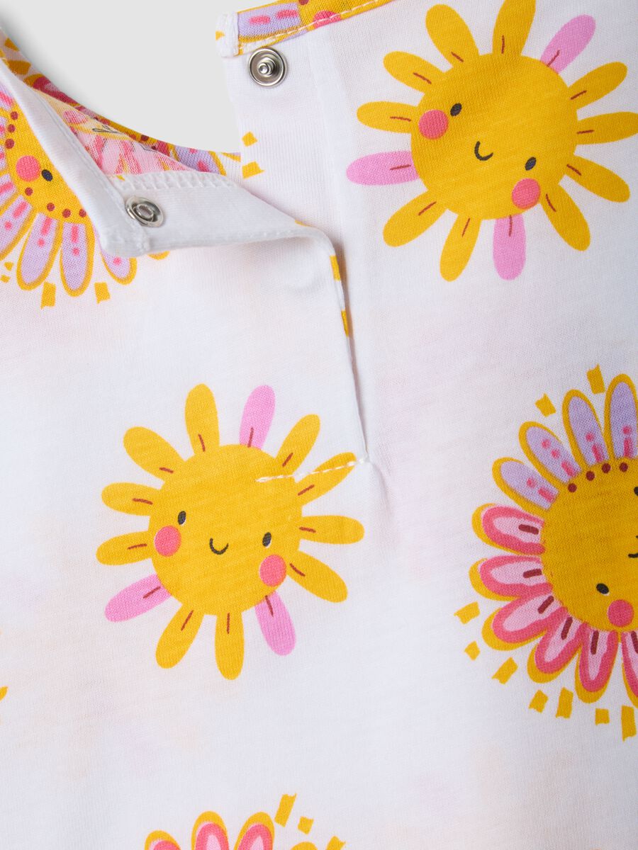 Pijama curto multicolor para beb&eacute; em algod&atilde;o puro com estampado floral_2