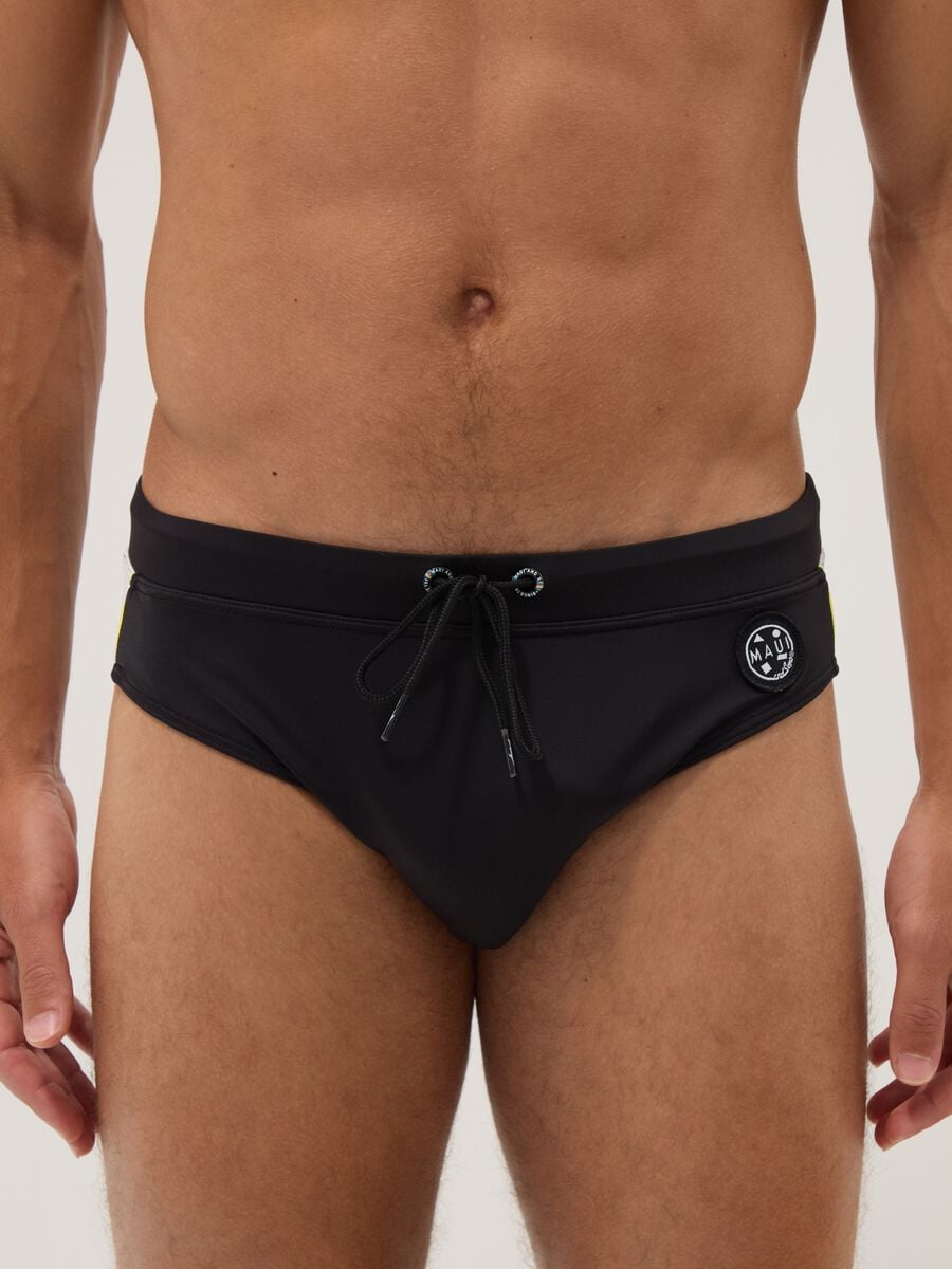 Blue stretch swim briefs_1