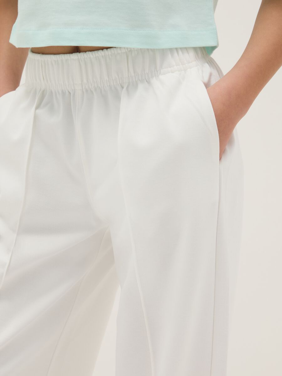 Girls' White Wide Leg Trousers_2