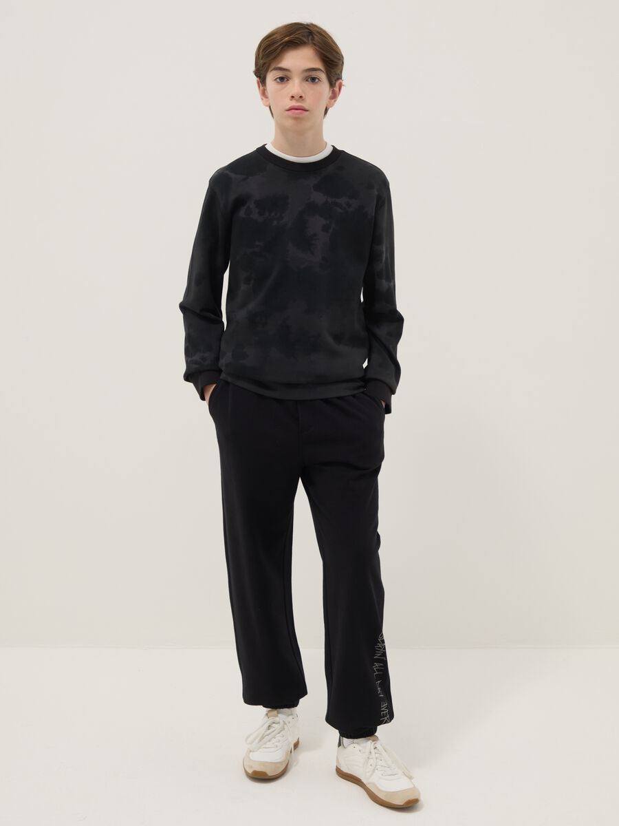 Boys' black pure cotton joggers regular fit_0