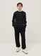 Joggers de algod&atilde;o puro pretos para rapaz, ajuste regular_0