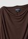 Brown stretch viscose T-shirt with draped neckline_2