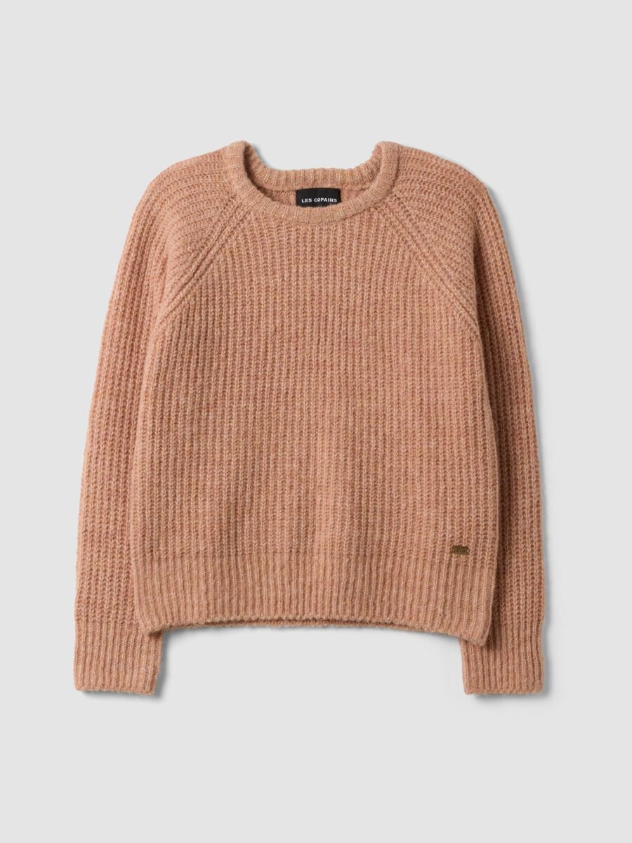 Pink ribbed stretch-wool jumper, regular fit_4