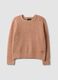 Rosa Rippstrickpullover aus elastischer Wolle, Regular Fit_4