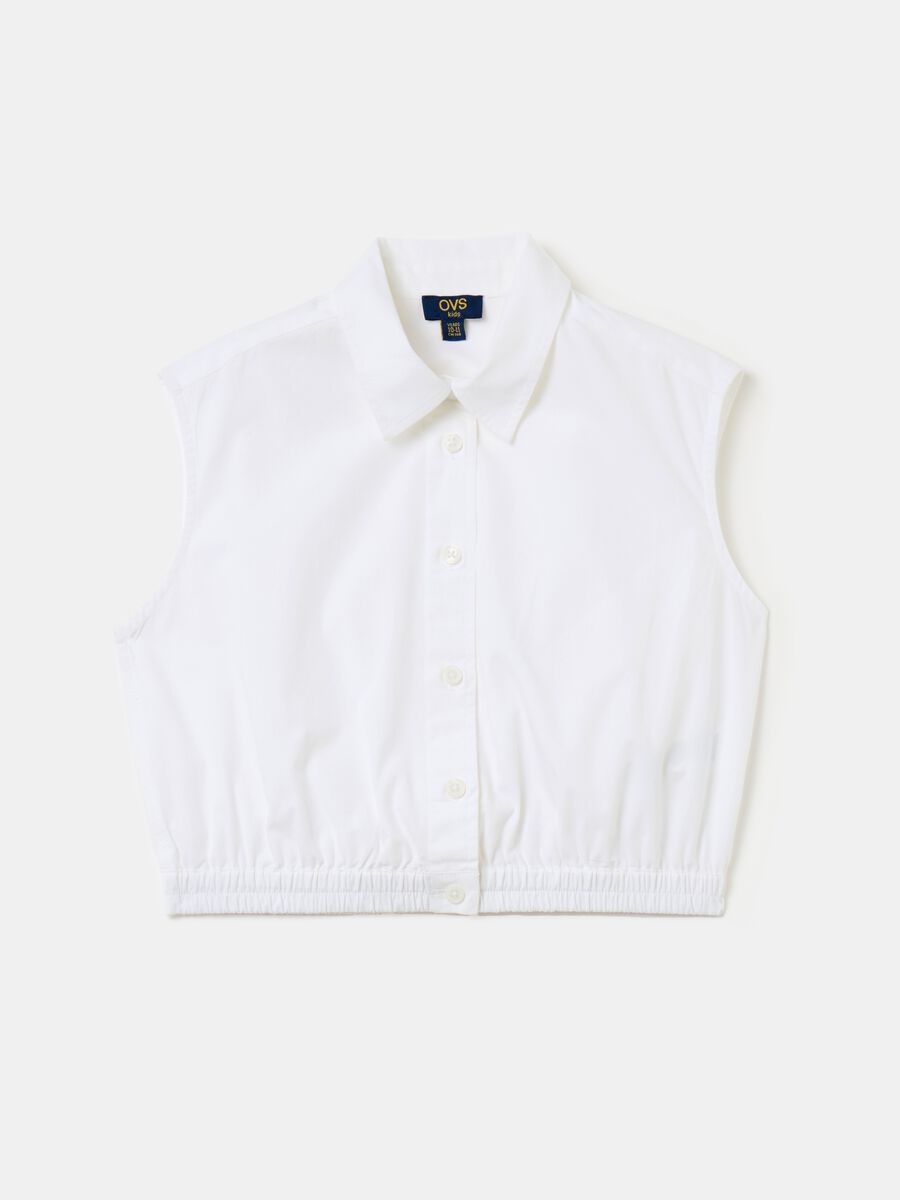 Sleeveless cotton shirt_0