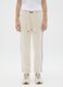 Beige Cotton Mix Regular Fit Trousers_1