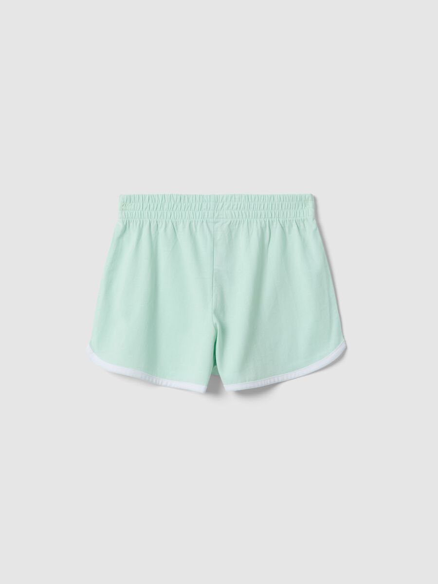 Girl's green slim fit pure cotton shorts_4