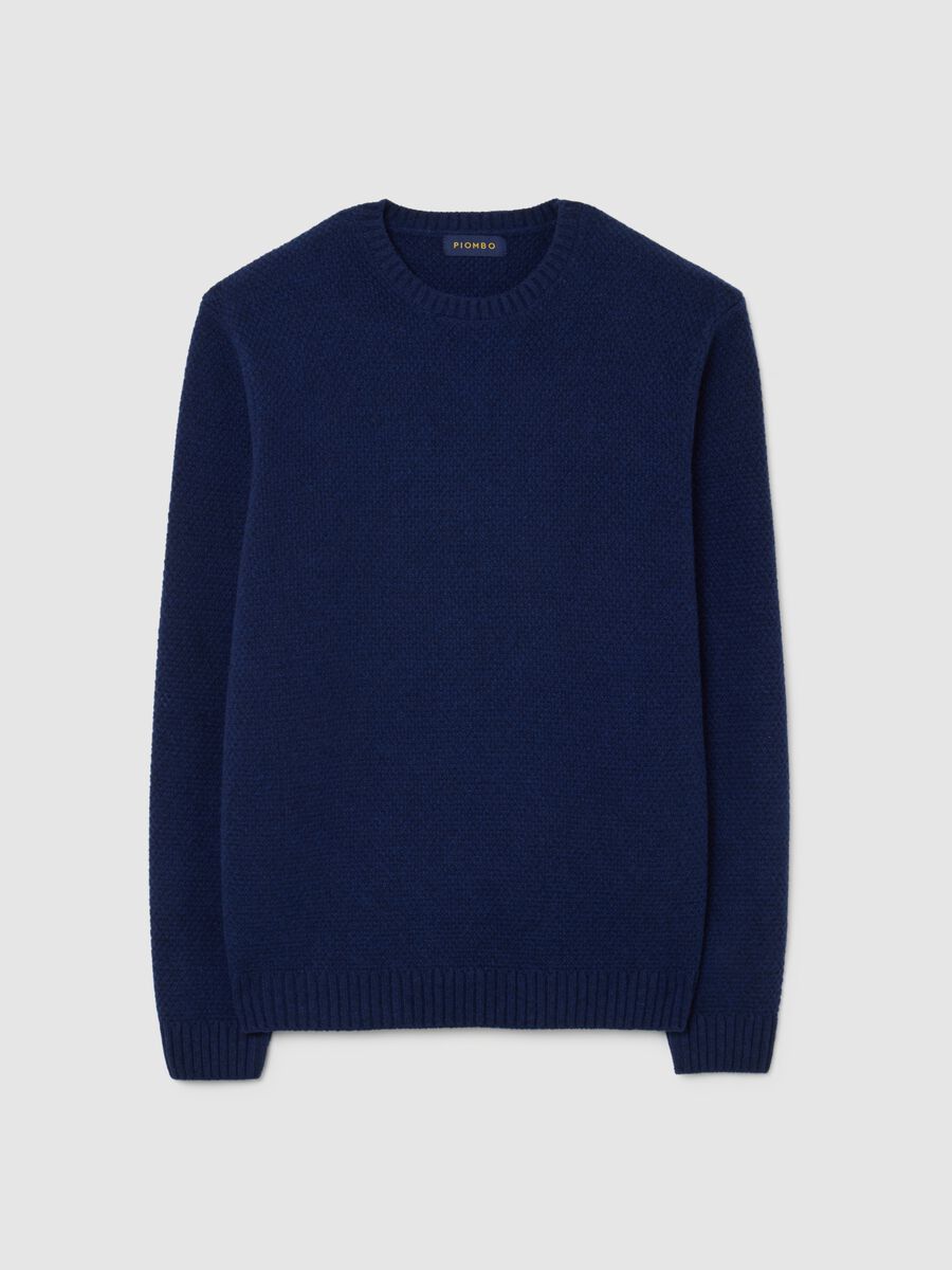 Blue pure wool jumper regular fit_4