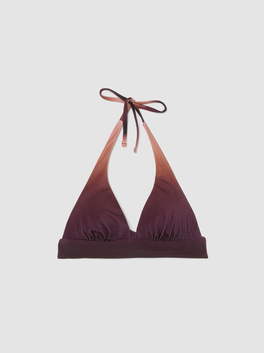Brown stretch bikini top with ombr&eacute; effect_4