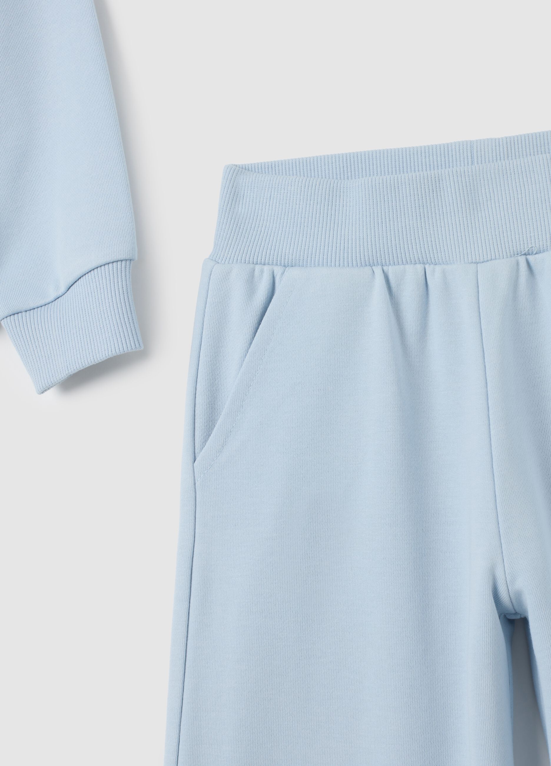Girls' blue cotton blend regular fit set