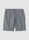 Multicoloured striped regular fit linen-cotton blend shorts_0
