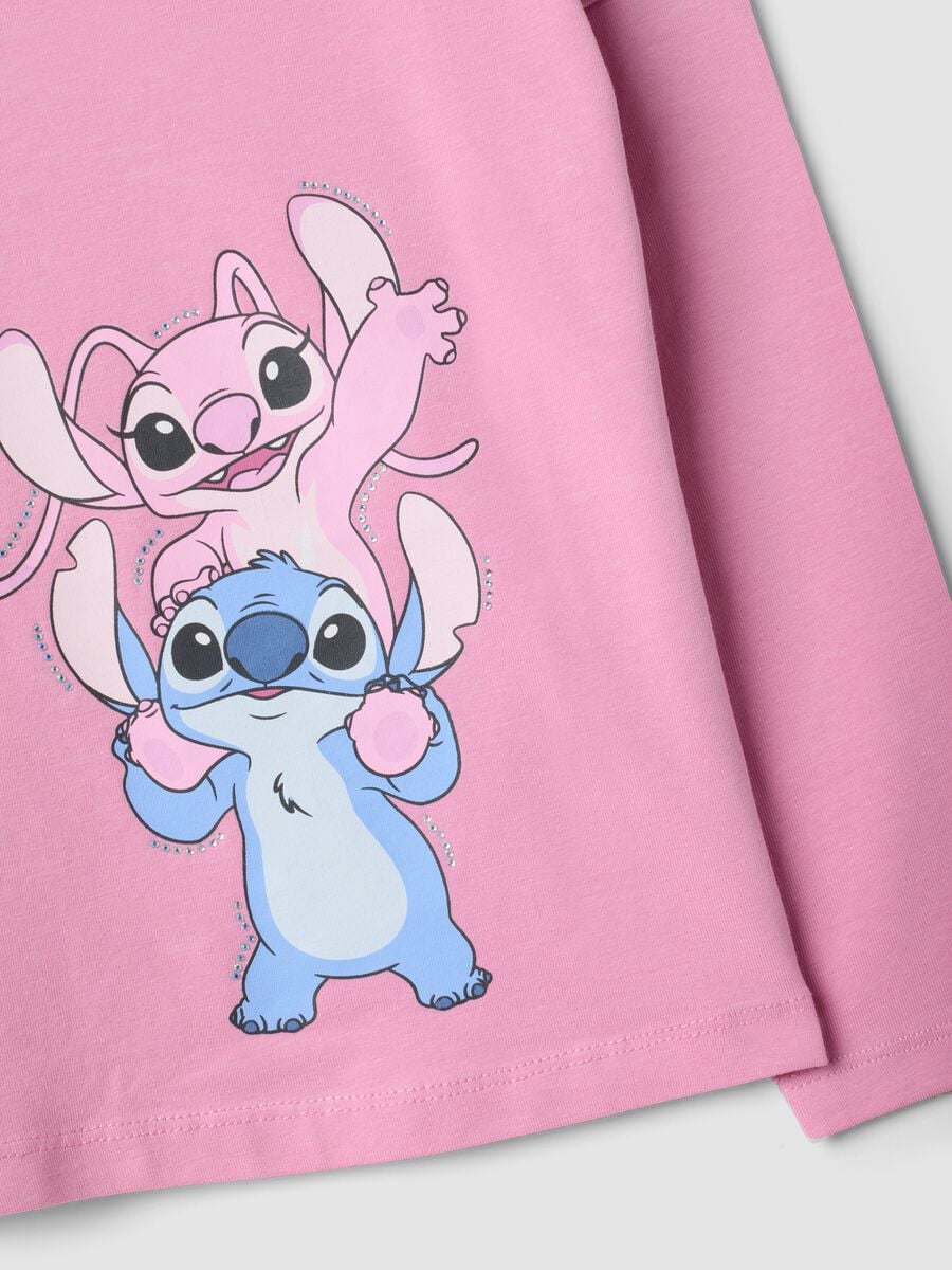 Rosa T-Shirt aus Stretch-Baumwolle mit Lilo & Stitch-Print f&uuml;r M&auml;dchen_2