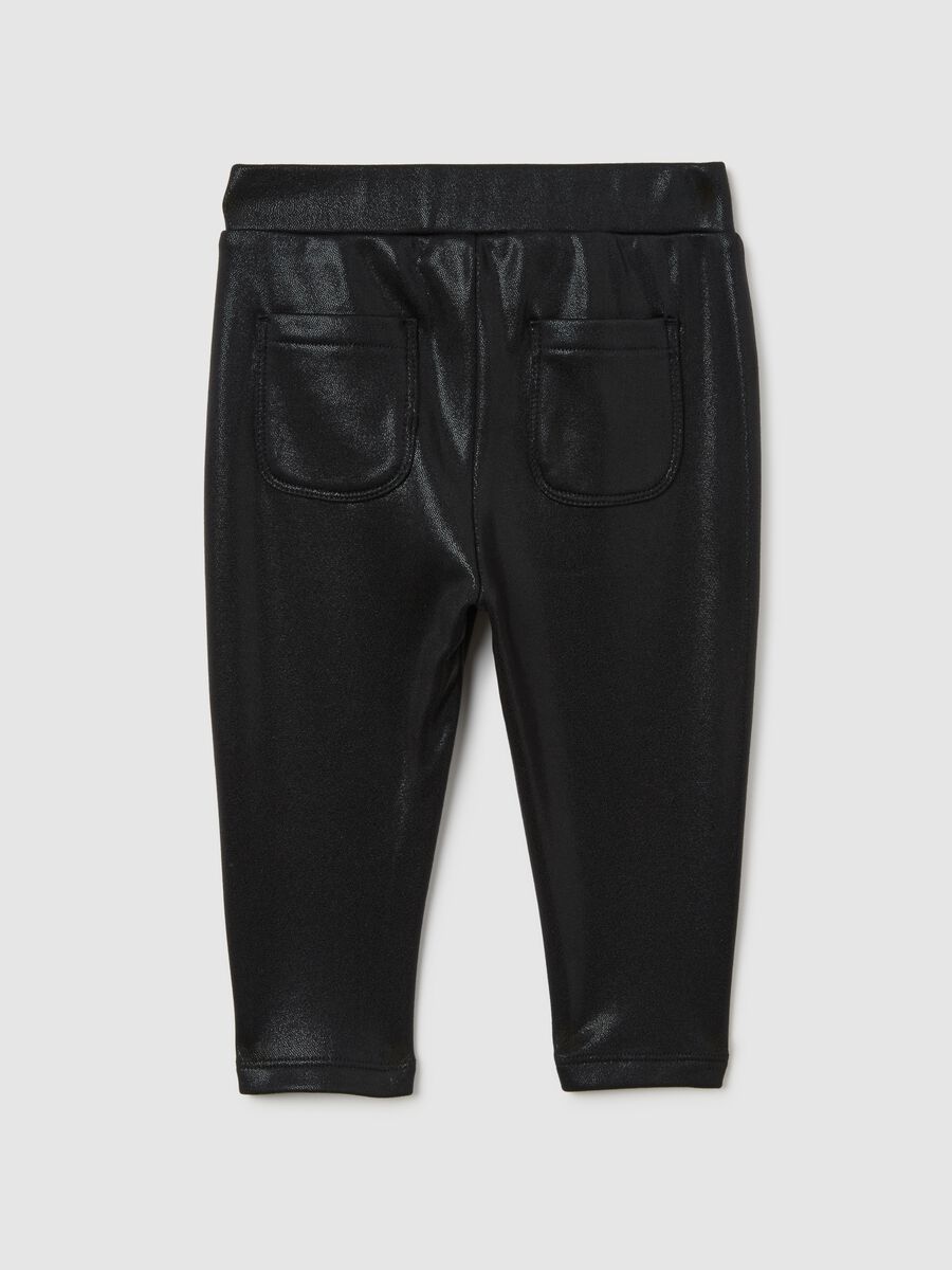 Black stretch trousers in fabric blend_1