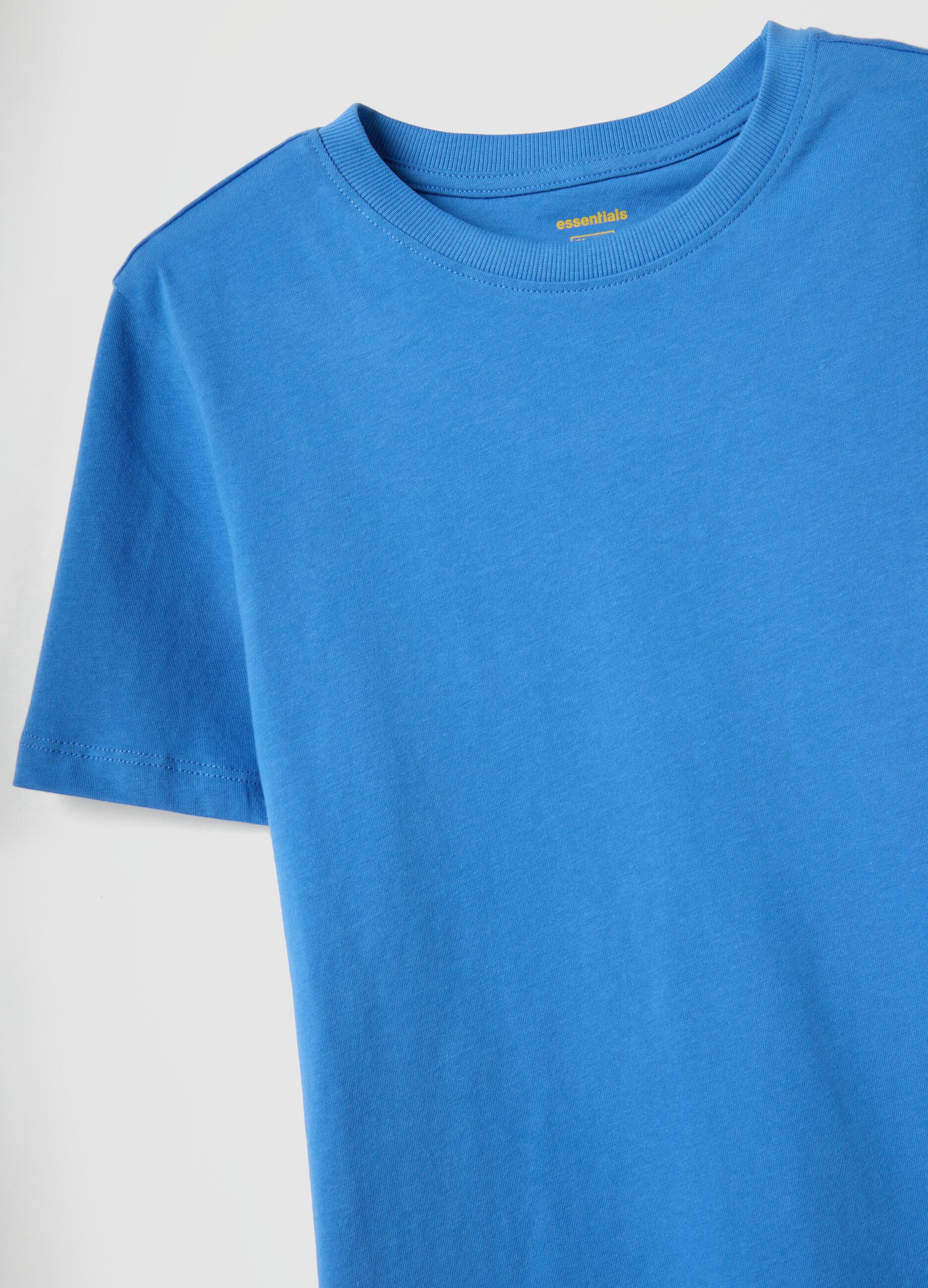 Blue short-sleeve organic cotton T-shirt